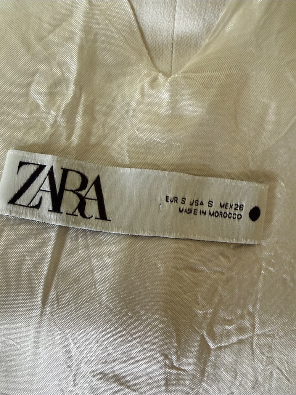 Label on clothing - not a bag